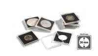 Numismatické Kapsle Quadrum 50 x 50 x 6,25 mm pro průměr mince 26 mm 