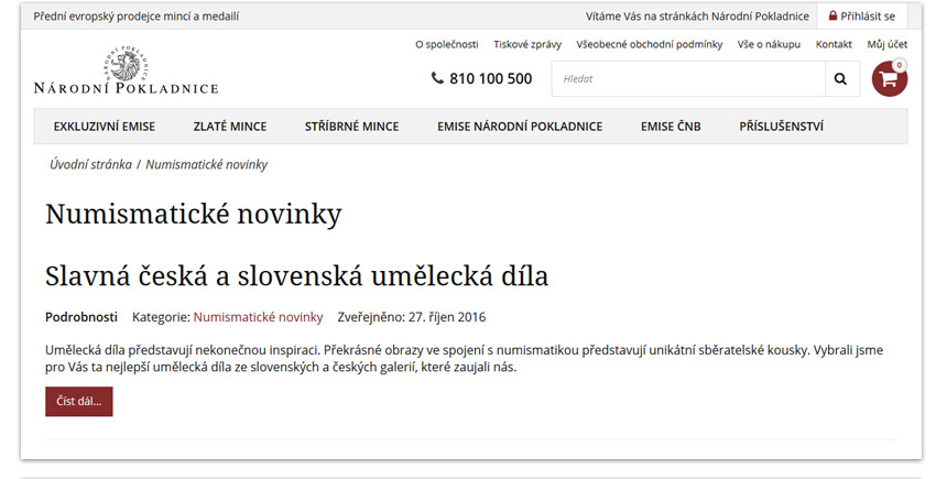 >Numismatické novinky