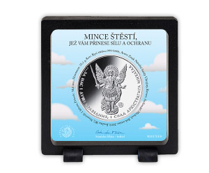 Stříbrná Mince štěstí s vyobrazením Archanděla Michaela Stříbrná Mince štěstí s vyobrazením Archanděla Michaela