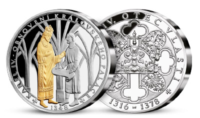 700. výročí narození Karla IV. na zlaté medaili