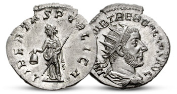 Bohyně svobody na historické minci