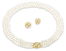 Královský perlový náhrdelník s náušnicemi