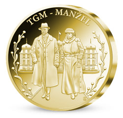 Život Masaryka - krásný zakladač na pamětní medaile