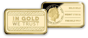 In gold we trust - zlatá mince ve tvaru cihličky