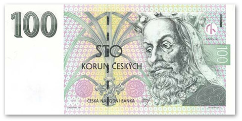 Bankovka 100 Kč s portrétem Karla IV.