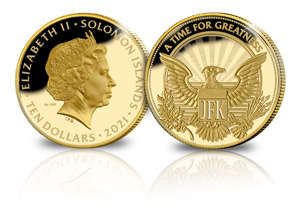 Mince z ryzího zlata jako vzpomínka na 60. výročí inaugurace JFK
