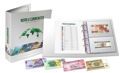 Světové měny - Sběratelské album bankovek z 50 zemí světa