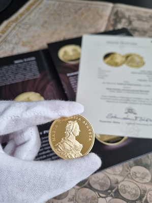 Marie Terezie - nová pamětní medaile zušlechtěná ryzím zlatem