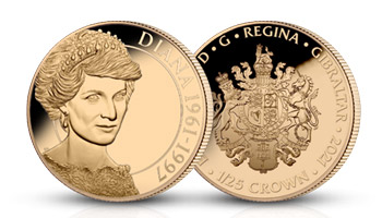 Zlatá mince k 60. výročí narození Lady Di, zušlechtěná růžovým Fairmined zlatem