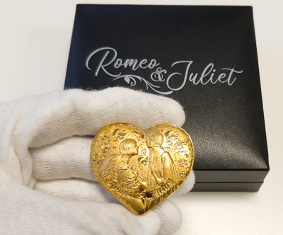 Mince Romeo a Julie zušlechtěná ryzím zlatem