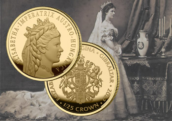 Mince Alžběta Bavorská z ryzího zlata 999/1000