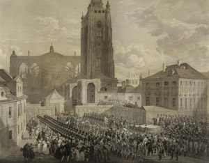 Nedostavěná katedrála v roce 1836