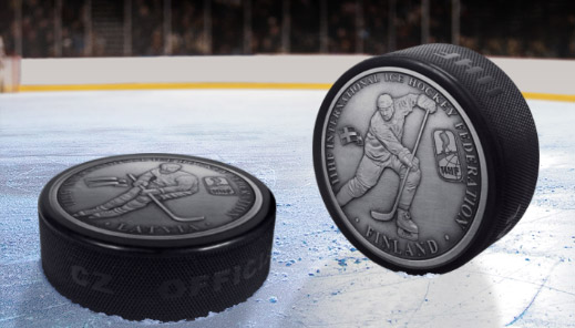 Mistrovství světa v hokeji 2023 - oficiální pamětní medaile IIHF v pravém puku