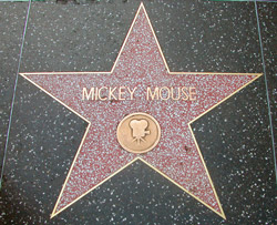 Hvězda Mickey Mouse na chodníku slávy