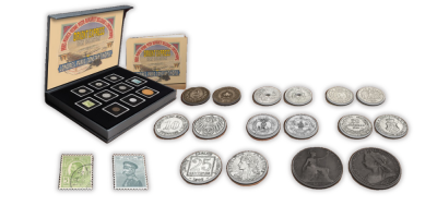 Legendární Orient Express, sada mincí a poštovních známek 