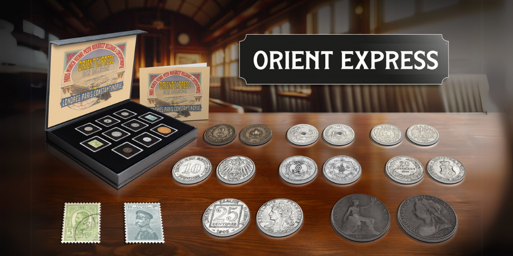 Legendární Orient Express, sada mincí a poštovních známek