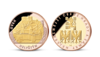 Pamětní medaile Helfštýn zušlechtěna růžovým a žlutým zlatem