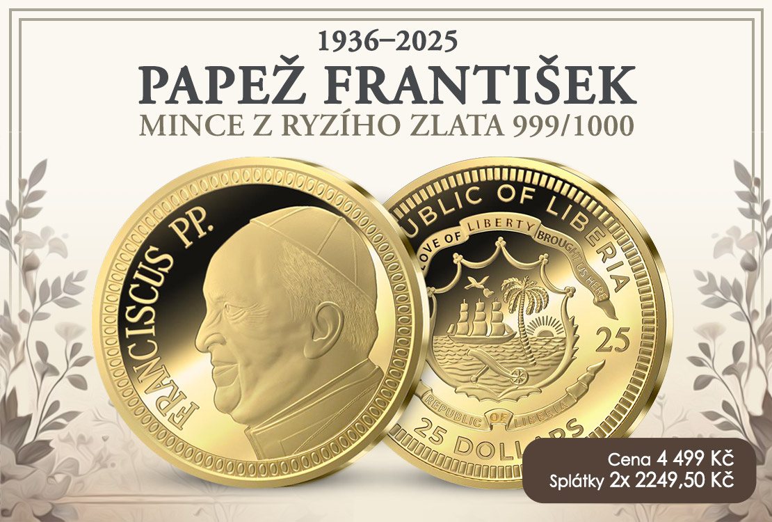 Papež František na mincii z ryzího zlata