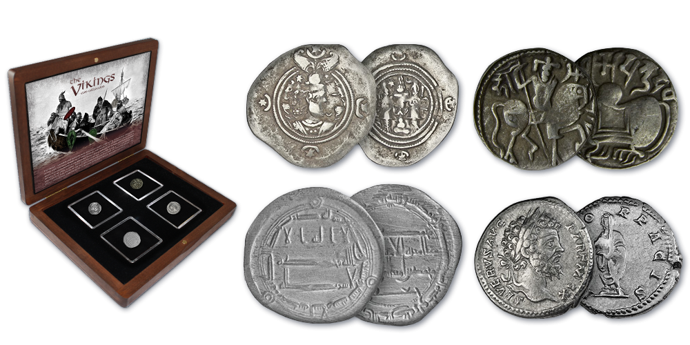 Poklady vikingských obchodních cest na originálních historických mincí 