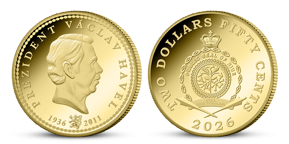 Prezident Václav Havel 0,50 g zlatá mince 2026 