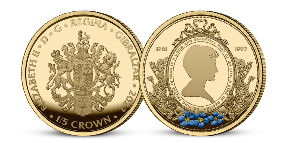 Princezna lidských srdcí na minci z 1/5 oz ryzího zlata Princezna lidských srdcí na minci z 1/5 oz ryzího zlata