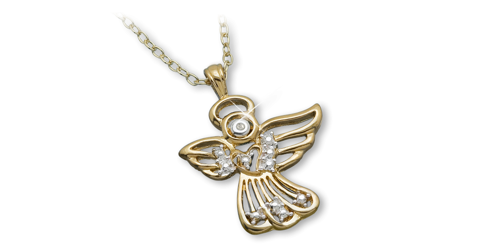 Přívěsek Anděl s čirými krystaly 