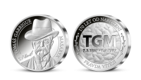 Výroční stříbrná medaile vyražená v den 170. výročí narození T. G. Masaryka 