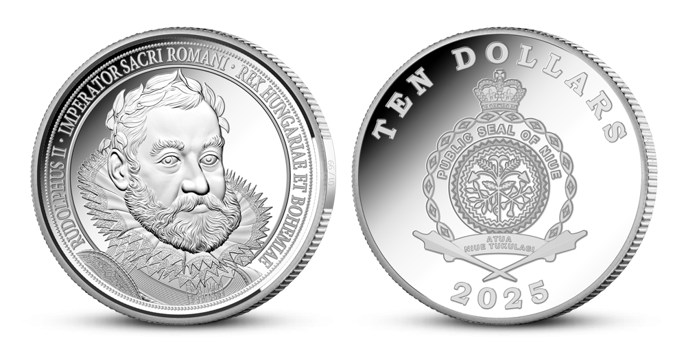 Rudolf II. Habsburský - stříbrná 4 oz mince 
