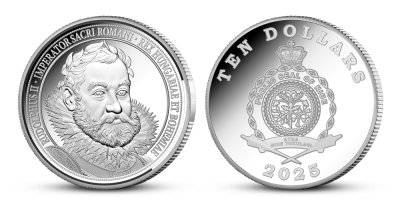 Rudolf II. Habsburský a stříbrná 4 oz mince 