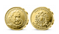 Římský císař a český král Rudolf II. na pamětní medaili zušlechtěné ryzím zlatem 999/1000