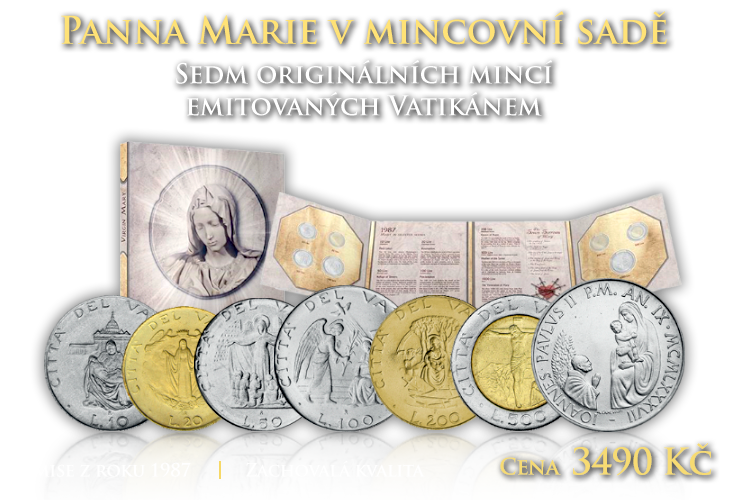 Panna Marie v mincovní sadě z minulého tisíciletí