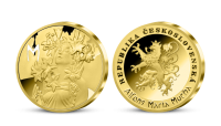 Alfons Mucha - sada pamětních medailí zušlechtěných ryzím zlatem - Lilie