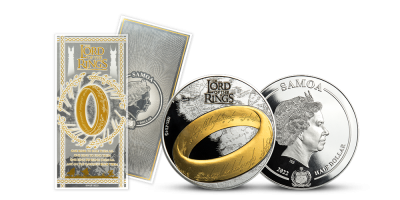 Pamětní mince Pán prstenů a Stříbrná záložka Pán prstenů