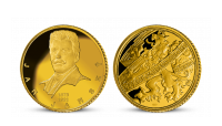 Pamětní medaile ze 14karátového vyobrazující Jana Janského