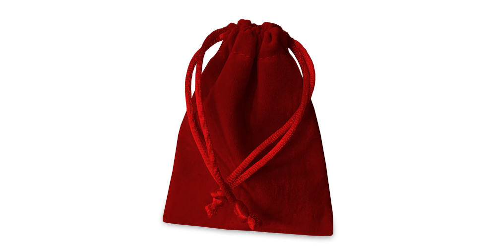 Sametový dárkový sáček - červený