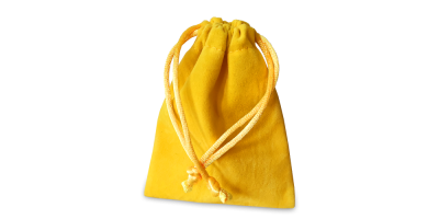 Sametový sáček ve žluté barvě