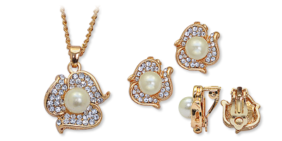 Elegantní set náhrdelníku a náušnic s perlami