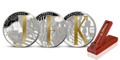 John Fitzgerald Kennedy na setu tří mincí John Fitzgerald Kennedy na setu tří mincí