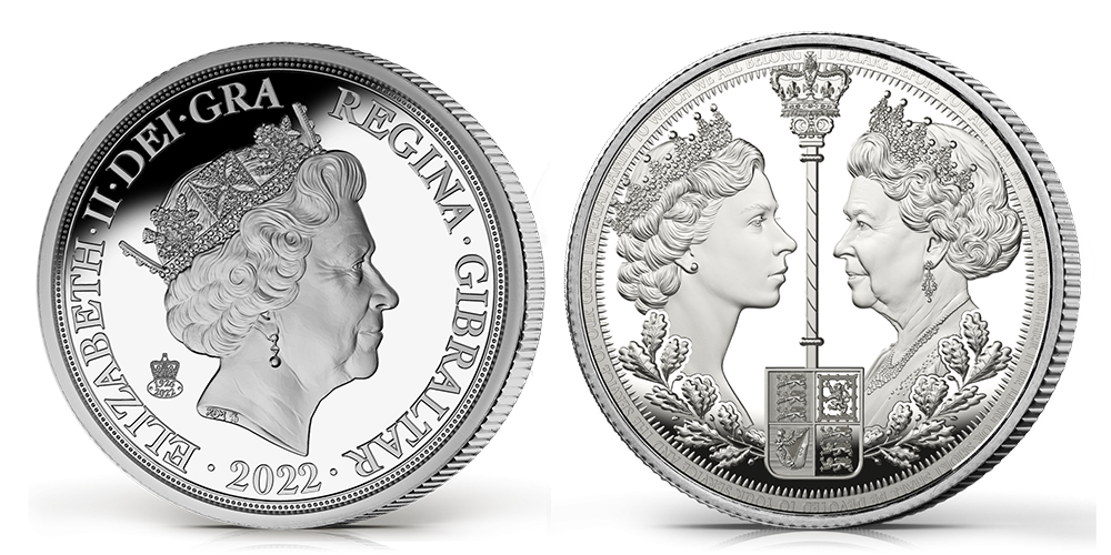 Sada pěti Sovereign mincí z ryzího stříbra 999/1000