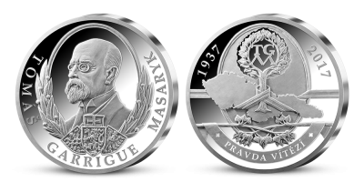 Pamětní stříbrná medaile k 80. výročí úmrtí T. G. Masaryka 