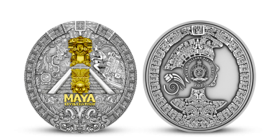 Stříbrná mince Mayská civilizace 