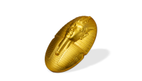 Stříbrná mince ve tvaru Tutanchamonovy masky zušlechtěná ryzím zlatem