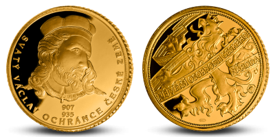 Svatý Václav na zlaté medaili 