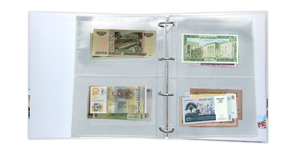 Světové měny - album plné bankovek z 50 zemí