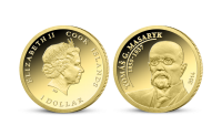 Tomáš G. Masaryk na minci z ryzího zlata