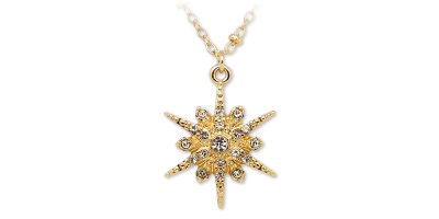 Třířadý náhrdelník s krystaly a vločkou