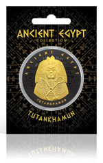 Tutanchamon na minci zušlechtěné černým niklem a ryzím zlatem