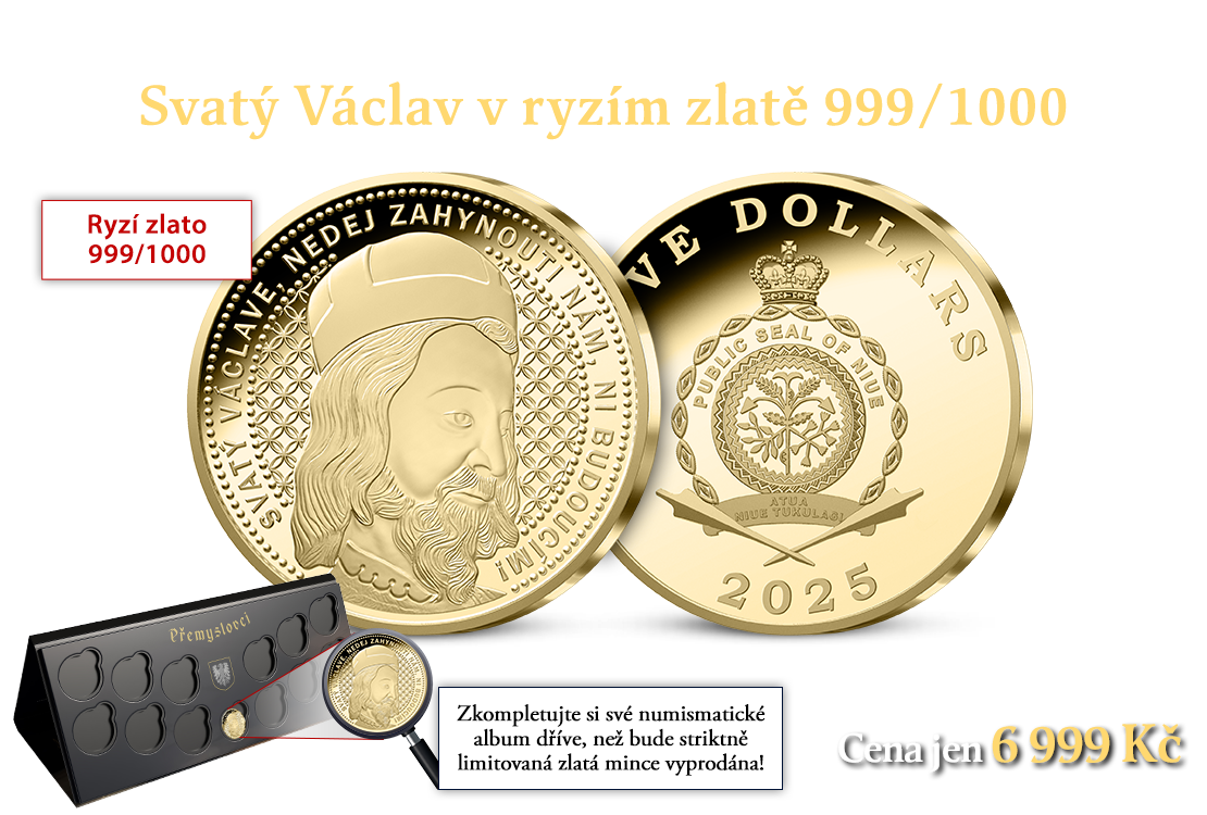Svatý Václav na pamětní minci z ryzího zlata!