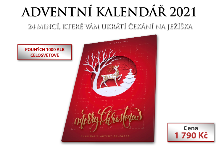 Adventní kalendář vánoční kolekce světových mincí