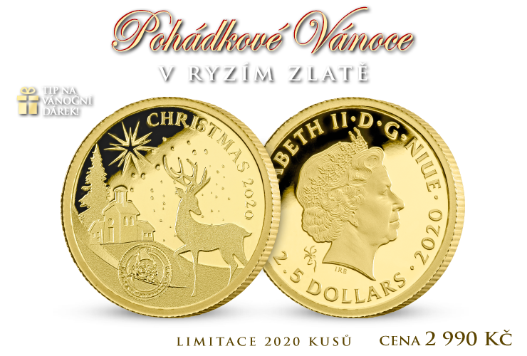 Veselé Vánoce 2020 na zlaté minci 0,50 g
